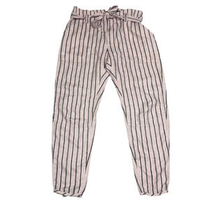 Rag & Bone Womens Size 12 Claudia Linen Pants Striped Pink Belted